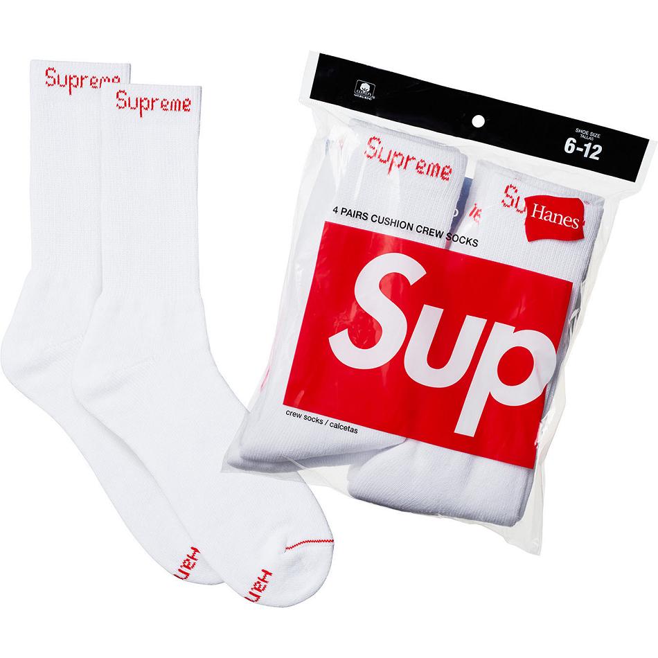 Supreme Hanes® Crew Socks (4 Pack) καλτσεσ ασπρα | GR487UT