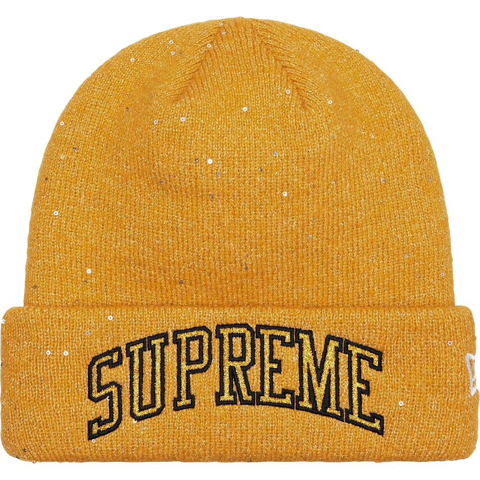 Supreme New Era® Metallic Arc Beanie καπελα χρυσο χρωμα | GR444HK