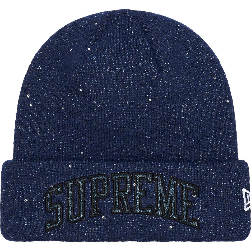 Supreme New Era® Metallic Arc Beanie καπελα σκουρο μπλε | GR446KI