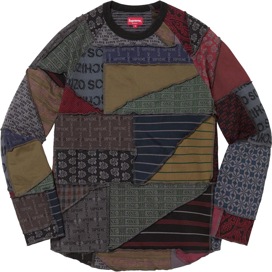 Supreme Patchwork Jacquard L/S Top Πουλόβερ μαυρα Πολύχρωμο | GR266ZG