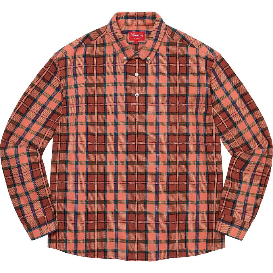 Supreme Pullover Plaid Flannel πουκαμισα ροζ | GR213LH