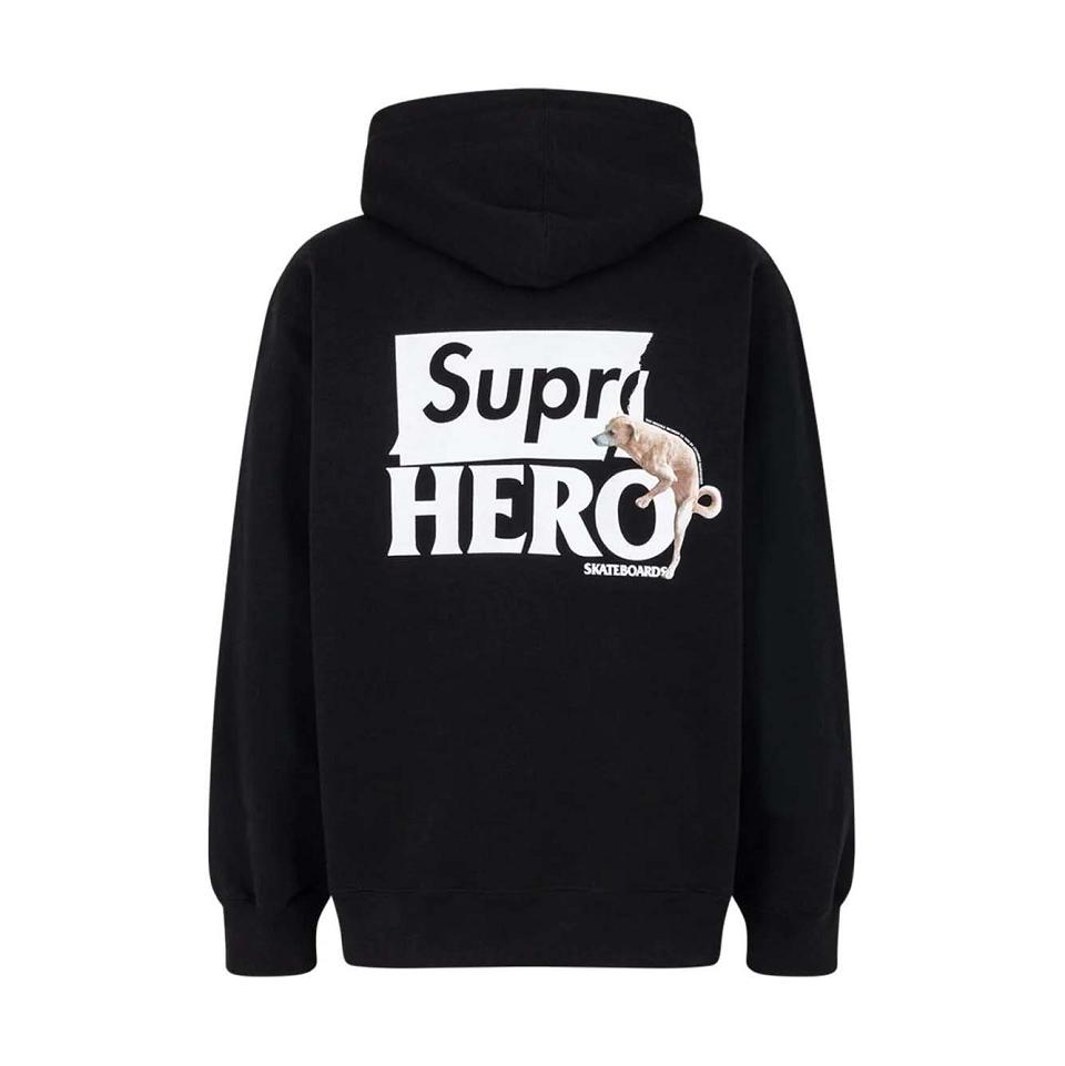 Supreme X Antihero φουτερ με κουκουλα μαυρα | GR132HK