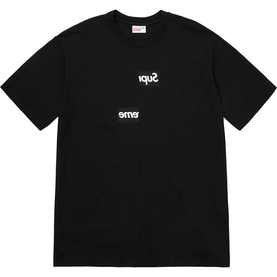 Supreme x CDG Split Box Logo μπλουζακια μαυρα | GR397XF