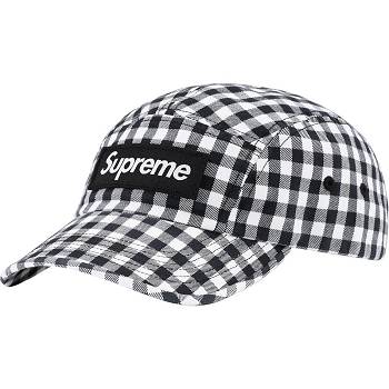 Supreme Gingham Camp Cap καπελα μαυρα | GR475XF