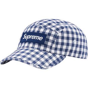 Supreme Gingham Camp Cap καπελα μπλε | GR476CE