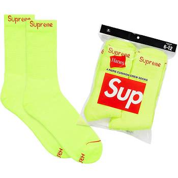 Supreme Hanes® Crew Socks (4 Pack) καλτσεσ πρασινο | GR488IS