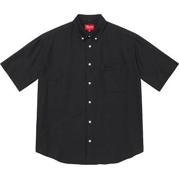 Supreme Loose Fit S/S Oxford πουκαμισα μαυρα | GR207DN