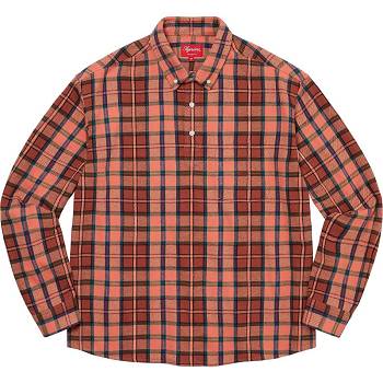 Supreme Pullover Plaid Flannel πουκαμισα ροζ | GR213LH