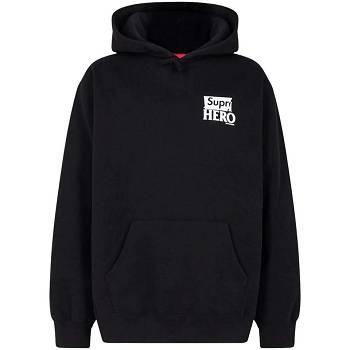 Supreme X Antihero φουτερ με κουκουλα μαυρα | GR132HK